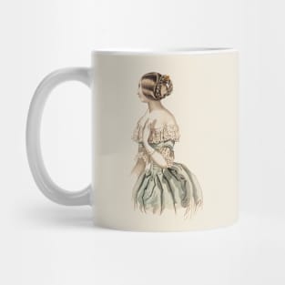 Lady Dressed In Teal Antique Color Lithograph Mug